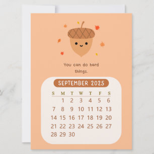 Invitation Calendrier mensuel mignon et motivant de septembre