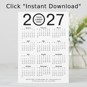 Invitation Calendrier numérique personnalisé 2027 avec logo