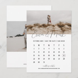 Invitation Calendrier romantique Enregistrer la date