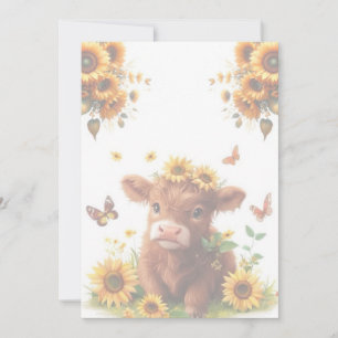 Invitation Calf et tournesols écossais