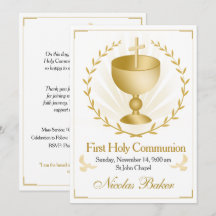 Calice Croix d'Or Élégante Première Communion Sole