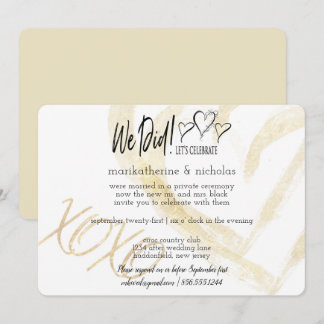 Invitation Câlins, baisers et cœurs après la fête de mariage