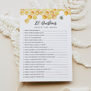 Invitation CALLA Bee Vingt questions sur le jeu de mariée