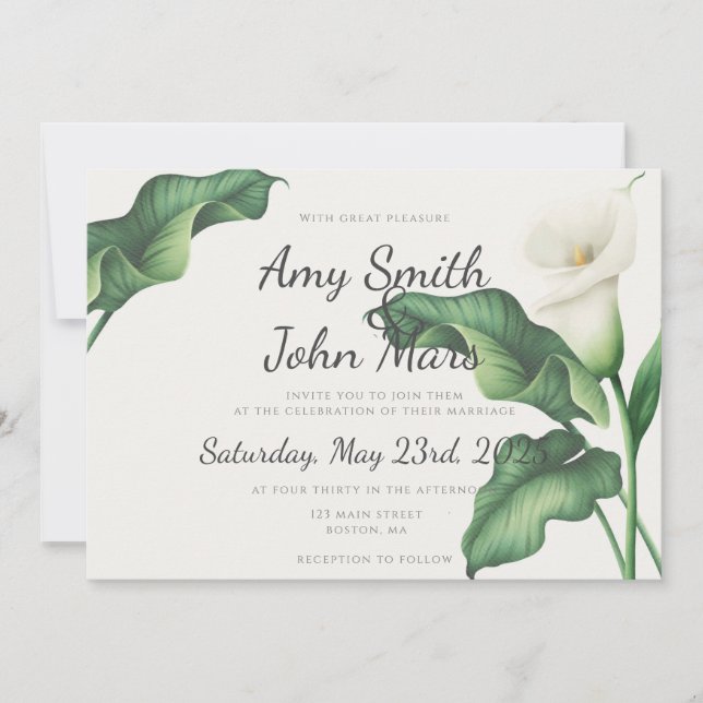 Invitation Calla Lilly (Devant)