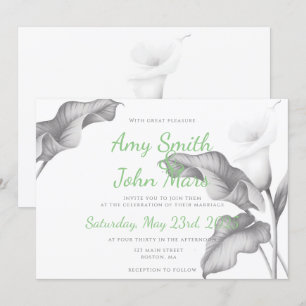 Invitation Calla Lilly Noir & Blanc