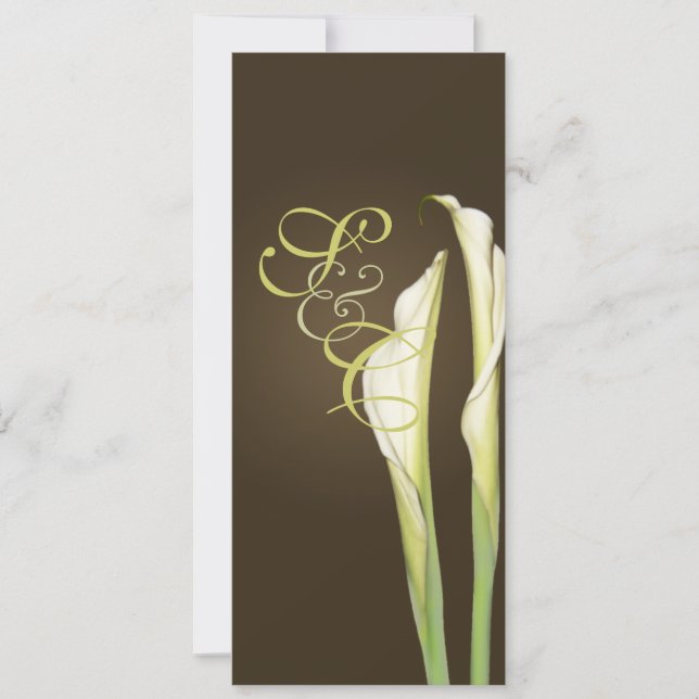 Invitation Calla lys à la cérémonie du mariage du café Invita (Devant)