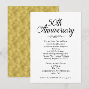 Invitation calligraphie 50e anniversaire du Mariage Invitatio