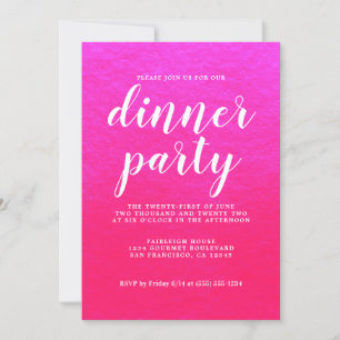 Invitation Calligraphie Chic Simple Soirée Soirée Rose
