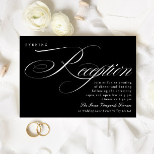Invitation Calligraphie classique Cravate noire Réception de