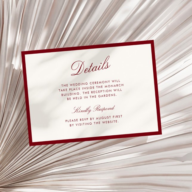 Invitation Calligraphie Classique Détails Rouge Foncé Vieille (Créateur téléchargé)