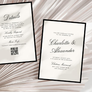 Invitation Calligraphie Classique Mariage Argent Ancien