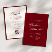 Calligraphie Classique Rouge Profond Mariage Argen