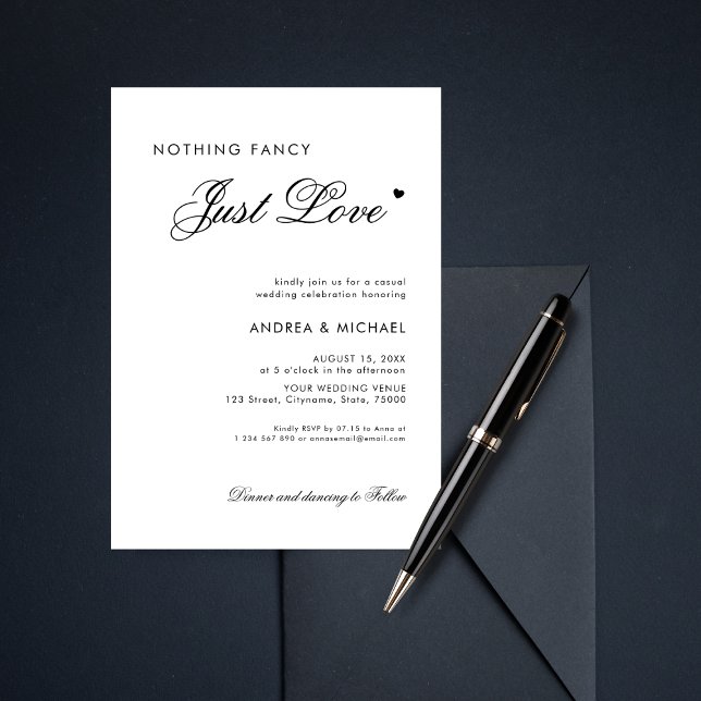 Invitation Calligraphie Coeur Rien de fantaisie Juste Amour M (Créateur téléchargé)