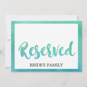 Invitation Calligraphie d'aquarelle Plage Mariage Réservé Sig