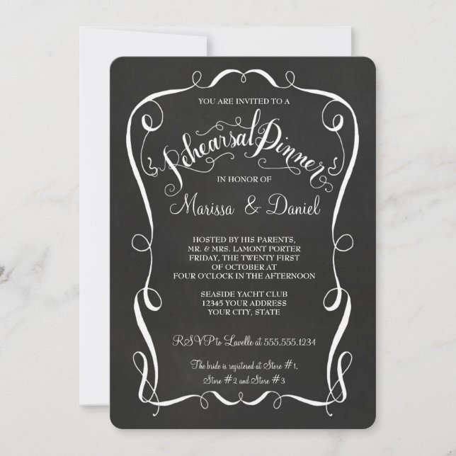 Invitation Calligraphie de la répétition de défilement du tab (Devant)