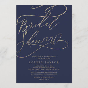 Invitation Calligraphie de marine romantique Fête des mariées