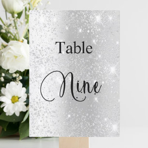 Invitation Calligraphie de parties scintillant en argent tabl