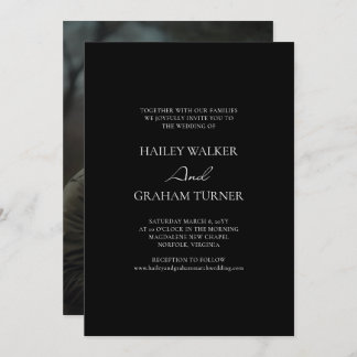 Invitation Calligraphie de script classique Mariage photo noi