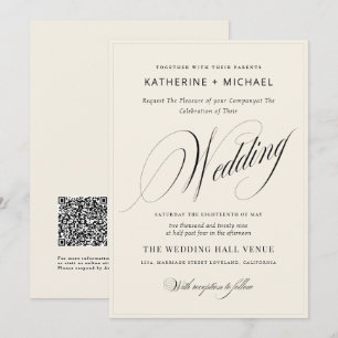 Invitation Calligraphie de script romantique Mariage simple e