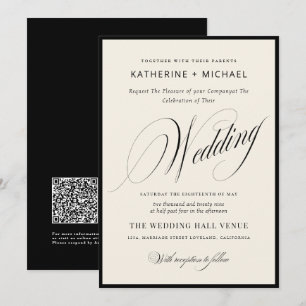 Invitation Calligraphie de script romantique Mariage simple e