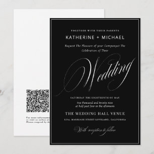 Invitation Calligraphie de script romantique Mariage simple e