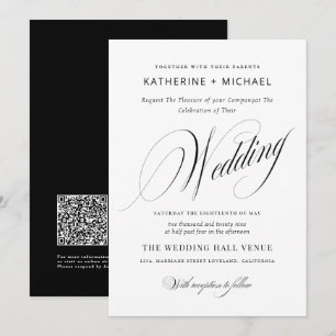 Invitation Calligraphie de script romantique Mariage simple e