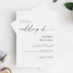 Invitation Calligraphie délicate Moderne Mariage simple