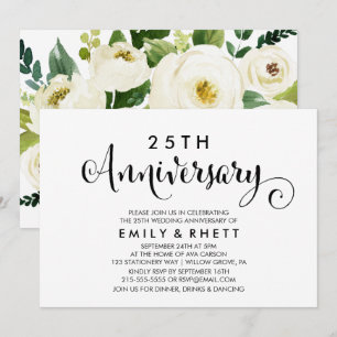 Invitation Calligraphie du Sud Anniversaire de Mariage Flor