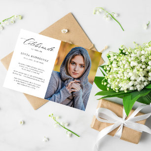 Invitation Calligraphie Elégante Espagne funéraire photo