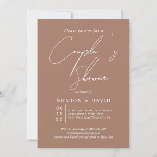 Invitation Calligraphie en écriture blanche douche du couple 