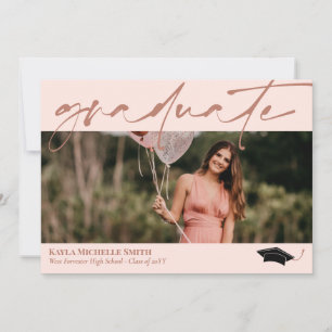 Invitation Calligraphie en laiton rose pâle