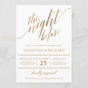 Invitation Calligraphie en or Faux lettrage de répétition rus