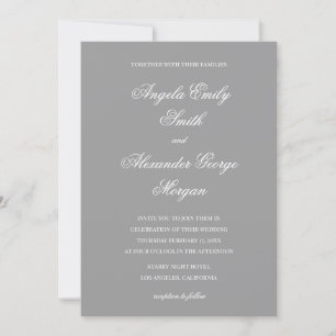 Invitation Calligraphie grise de script fantaisie