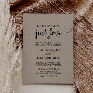 Invitation Calligraphie Kraft Simple Rien De Fantastique Just