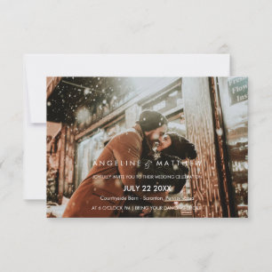 Invitation Calligraphie lunaire Faded Photo Le Mariage De