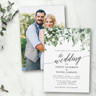 Invitation Calligraphie Mariage Ivy Sage Green Photo