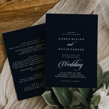 Calligraphie Mariage Noir Blanc Recto et Verso