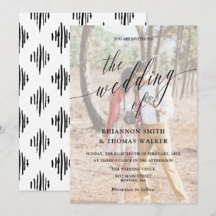 Invitation Calligraphie Mariage photo personnalisé