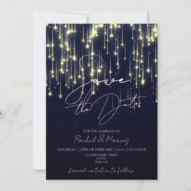 Invitation Calligraphie Minimale Moderne Mariage Enregistrer  (Devant)