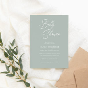 Invitation Calligraphie minimaliste moderne   BABY SHOWER