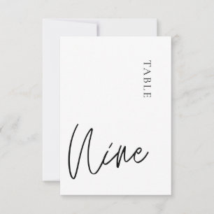 Invitation Calligraphie minimaliste noir blanc Table neuf
