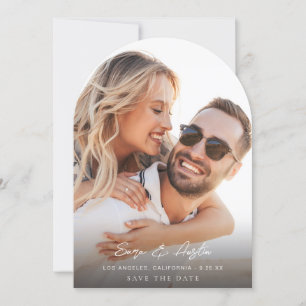 Invitation Calligraphie MOD Photo Vertical Enregistrer la dat