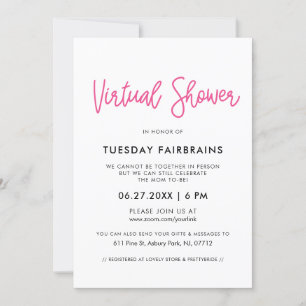 Invitation Calligraphie moderne baby shower virtuel