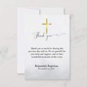 Invitation Calligraphie moderne baptême merci