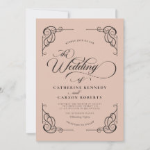 Calligraphie moderne classique Beige & noir Script