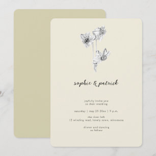Invitation Calligraphie moderne Daffodil Mariage de printemps