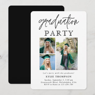 Invitation Calligraphie moderne de script Trois Photo Remise 