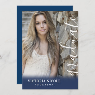 Invitation Calligraphie moderne Diplôme photo verticale