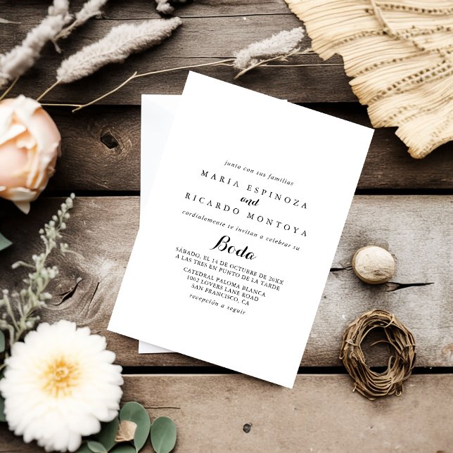 Invitation Calligraphie moderne Mariage espagnol (Créateur téléchargé)