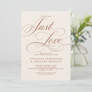 Invitation Calligraphie moderne Terracotta juste amour mariag